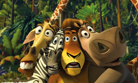 Hlavní hrdinové pohádky Madagaskar- Glorie,Alex, Marty a Melman