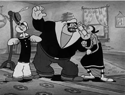 Bluto má na Olive také spadeno