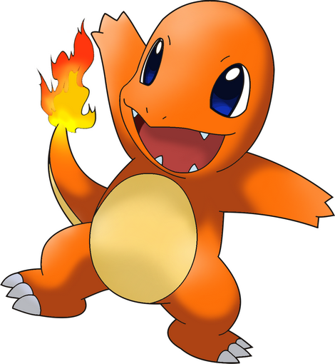 Charmander bojuje pomocí ohně