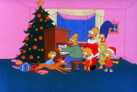 Homer, Marge, Lisa, Bart, Megi a děda Abraham
